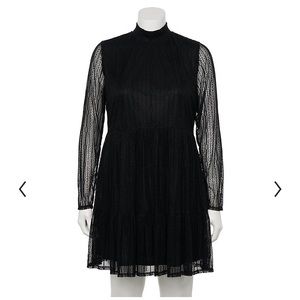 Lily Rose Long Sleeve Lace Skater Dress - 3X